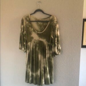 Earthbound Trading Co tie dye green dress, size small.